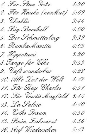 CD Frieden und Liebe Titelliste